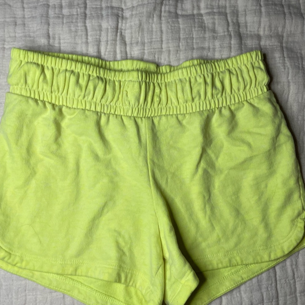 Neon yellow pajama shorts